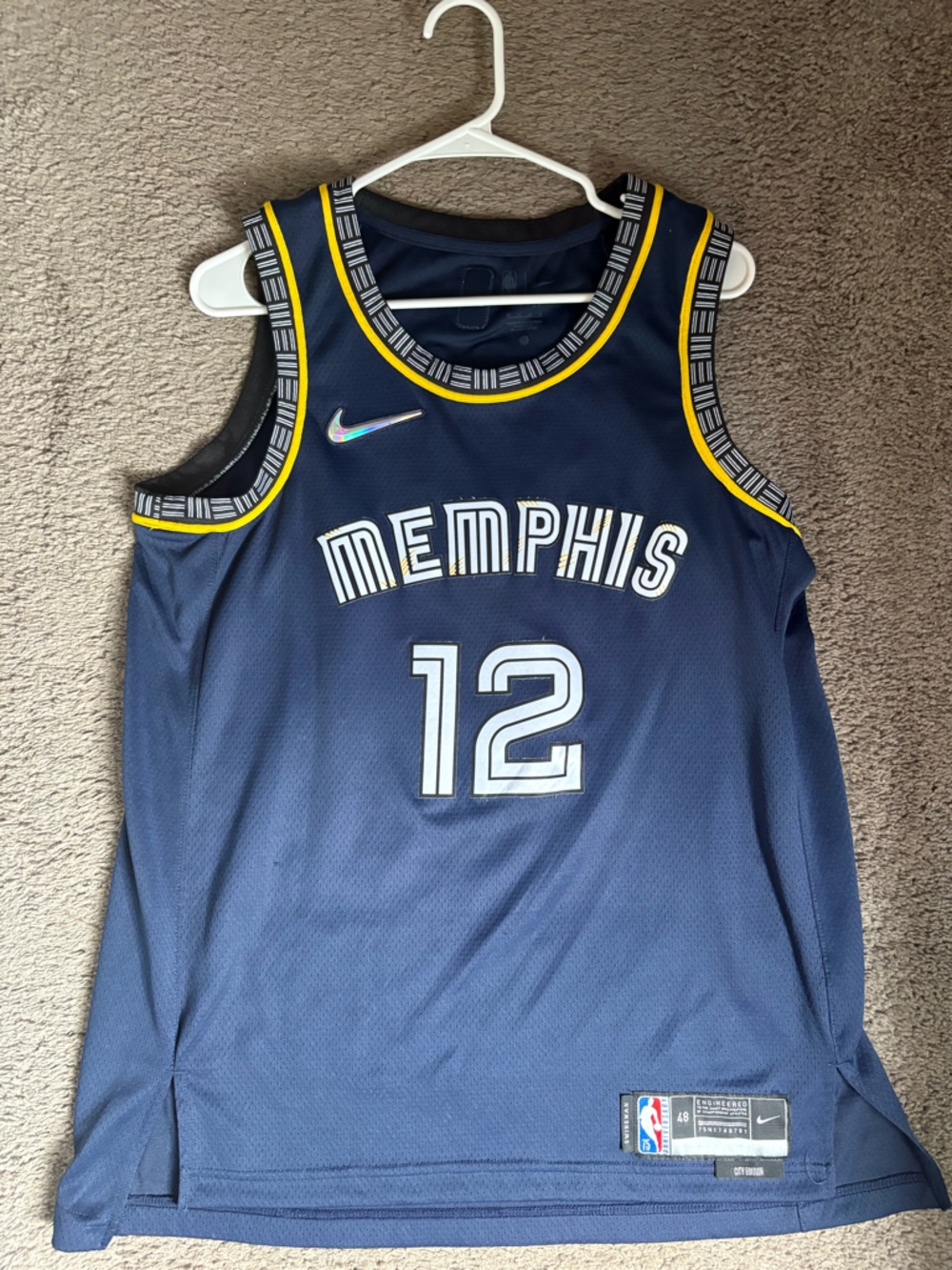 NBA Ja Morant Memphis Grizzlies #12 Navy Nike Jersey City Edition